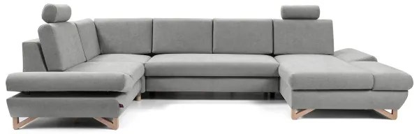 Rozkladacia rohová čalúnená sedacia súprava s úložným priestorom v tvare U AVESTA sivá