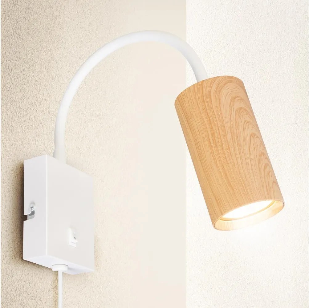 BRILAGI - Flexibilná nástenná lampa SELE 1xGU10/30W/230V biela/dubový dekor