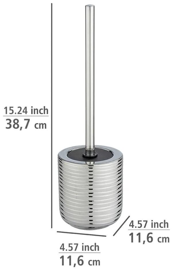 Keramická WC kefa v striebornej farbe Vilalba - Wenko