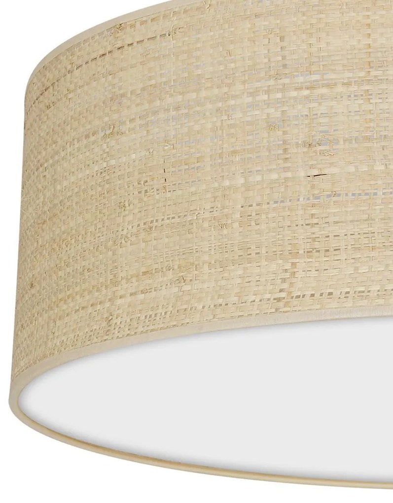 Stropné svietidlo Marshall Round, 1x ratanové tienidlo, (biele plexisklo), (fi 60 cm)