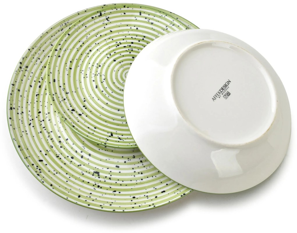 Porcelánová sada 18 ks STRIPES GREEN zelená