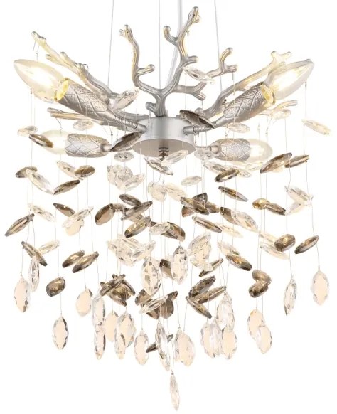 Globo 64138HS - Závesný luster QUEENA na lankách 4xE14/40W/230V strieborný