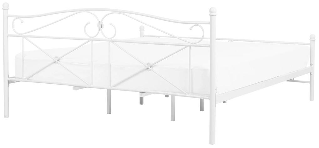 Biela kovová posteľ s rámom 160 x 200 cm  RODEZ Beliani