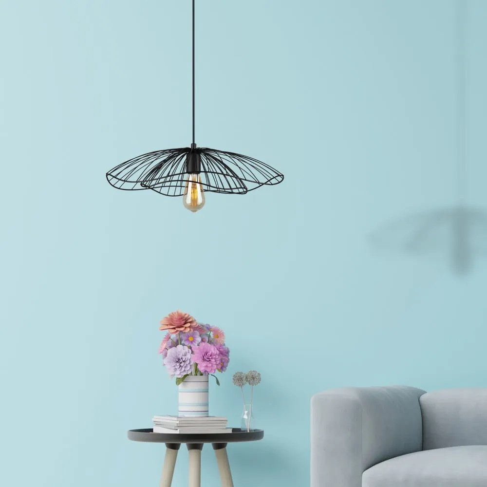 Čierne závesné svietidlo Squid Lighting Root, výška 111 cm