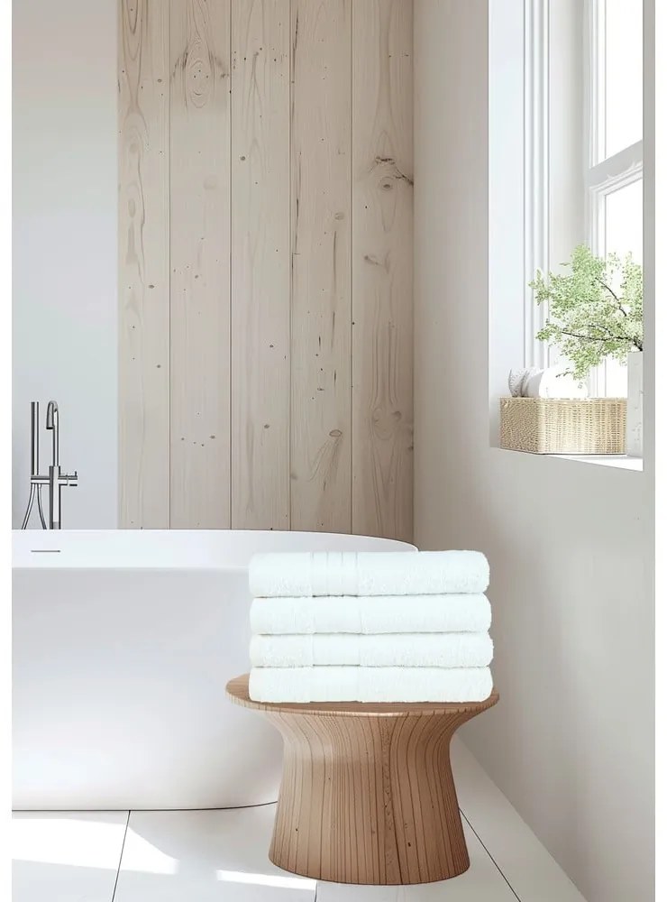 Biele froté bavlnené uteráky v súprave 4 ks 50x100 cm – Good Morning