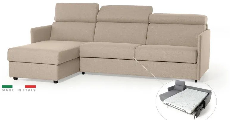 Rohová rozkladacia sedacia súprava na každodenné spanie TAVOLA MINI, béžová (penelope 02)