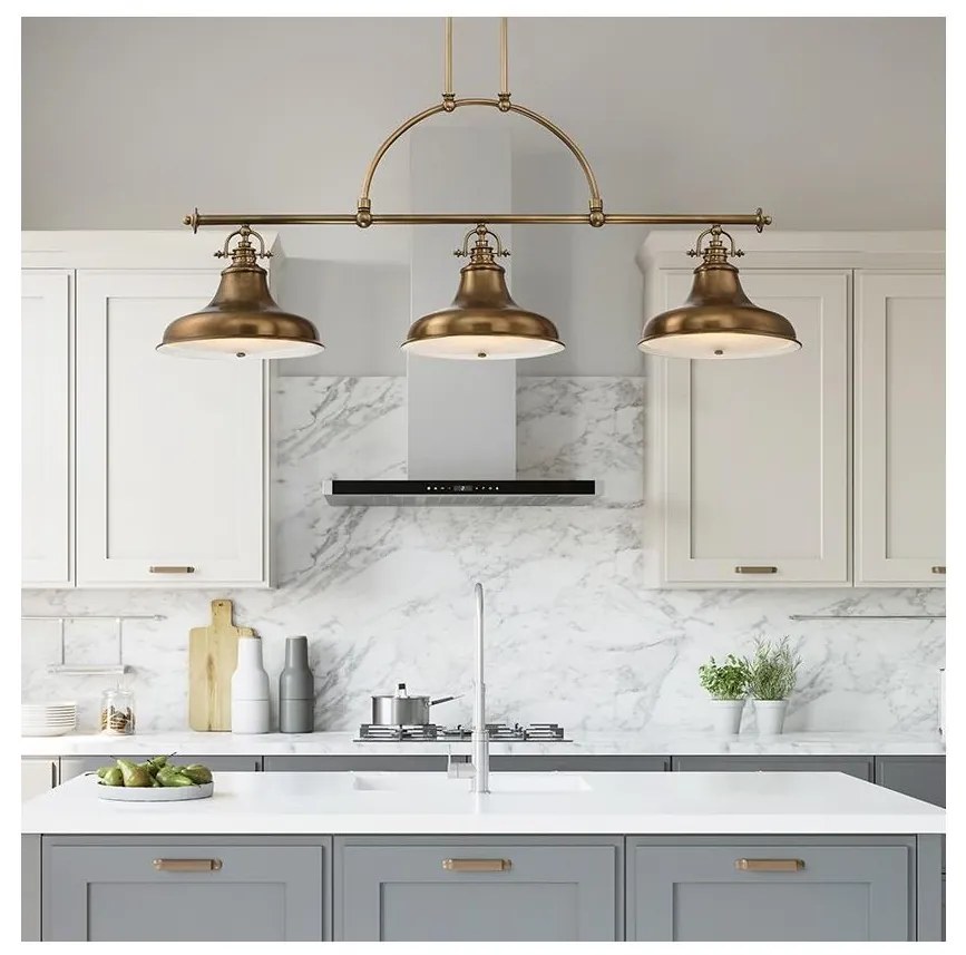 Quoizel QZ-EMERY3P-WS - Luster na reťazi EMERY 3xE27/100W/230V mosadz