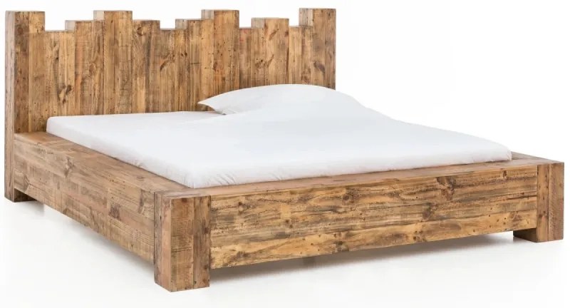furniture-nabytek.cz - Masívna posteľ Kingsburgh z recyklovanej borovice, lakovaná, hnedá