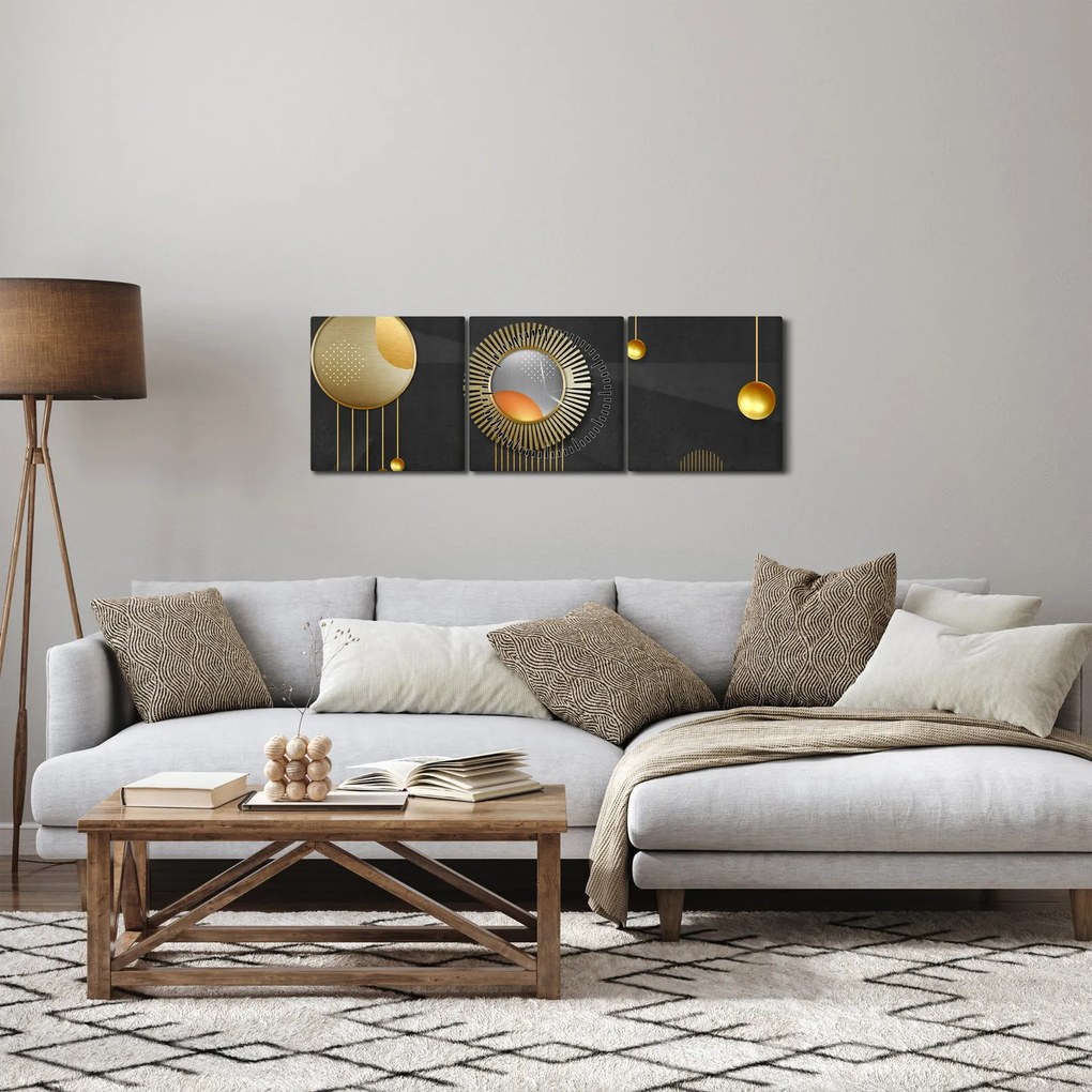 Obraz - Abstrakcia (s hodinami) (90x30 cm)