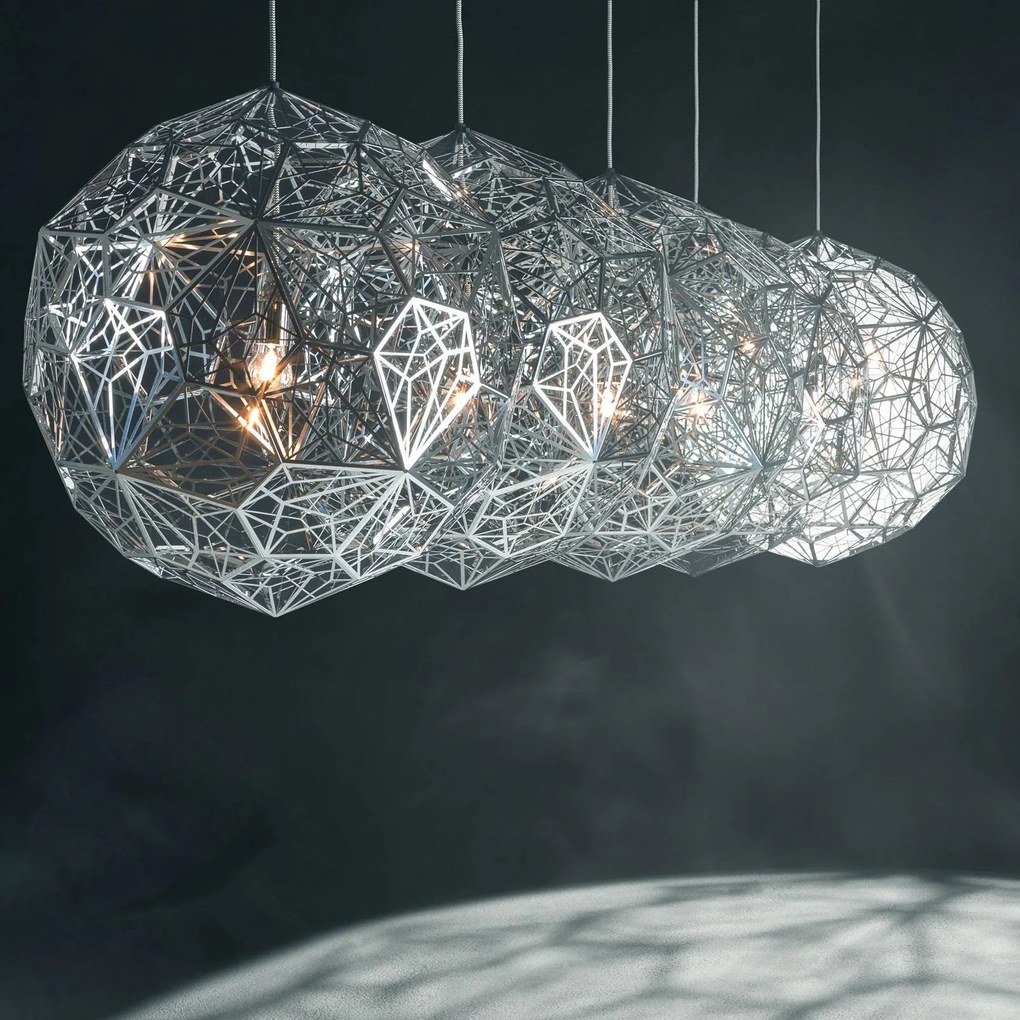 Tom Dixon Etch Web závesná lampa z ušľach. ocele