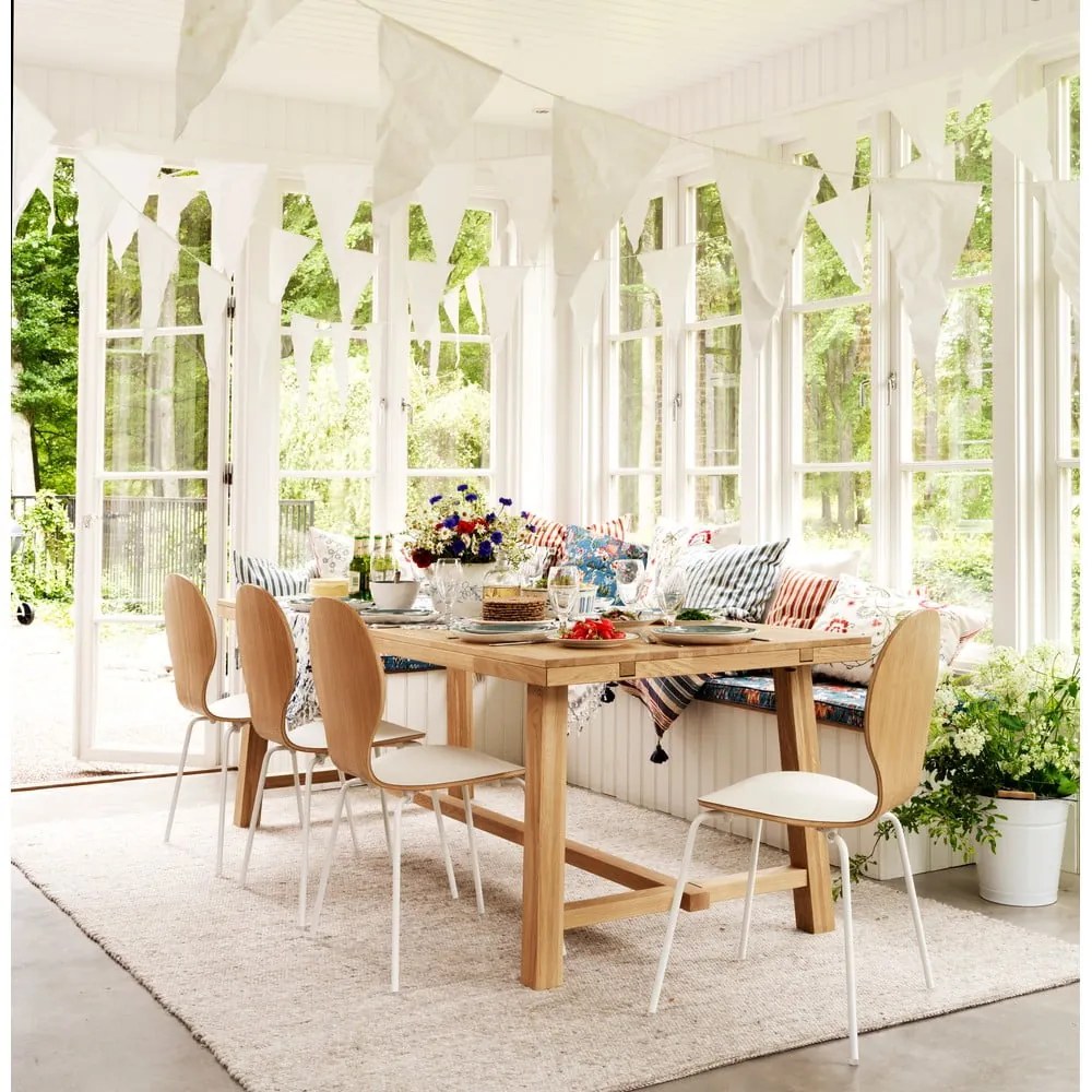 Jedálenský stôl z brúseného dubového dreva Rowico Brooklyn, 220 x 95 cm