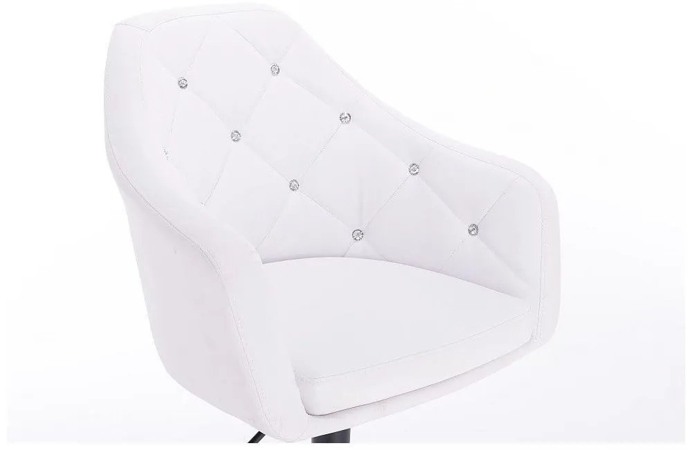 LuxuryForm DESIGN Barová stolička ROMA na čiernej hranatej podstave - biela
