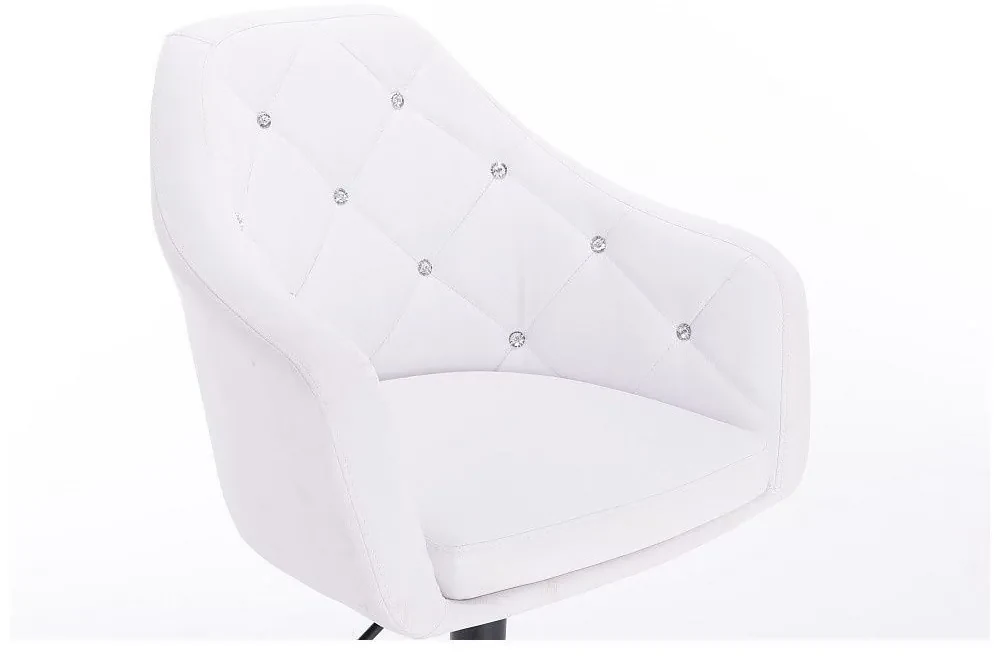 LuxuryForm DESIGN Barová stolička ROMA na čiernej hranatej podstave - biela