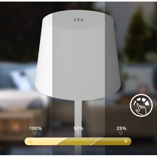 Briloner 7423016 - LED stmievateľná nabíjacia stolná lampa LED/2,6W/5V IP44 biel