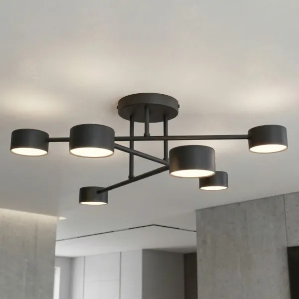 Prisadený luster HALO 6xGX53/10W/230V čierny