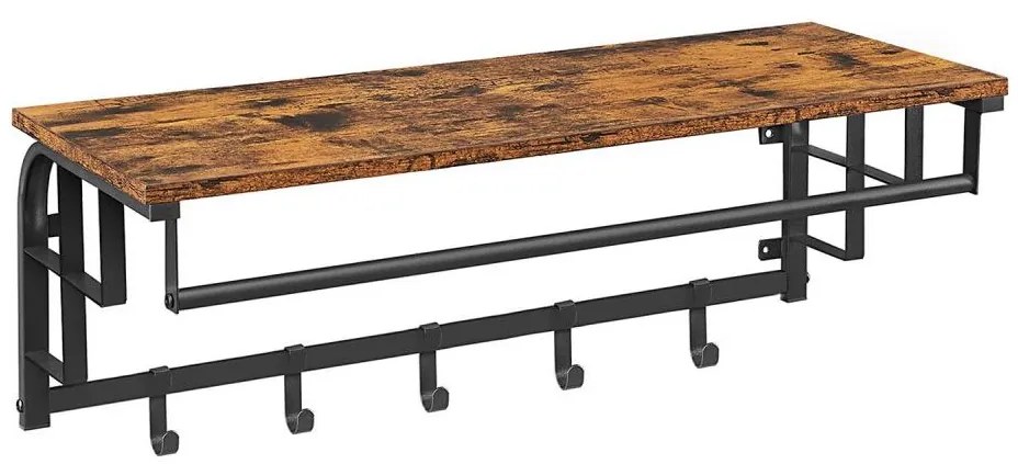 Nástenný vešiak s policou NATE hnedá/čierna