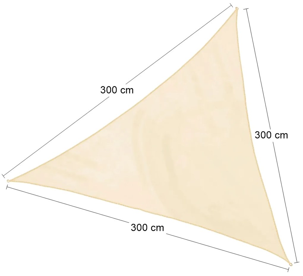 Tieniaca plachta Triangle 300x300 cm - béžová