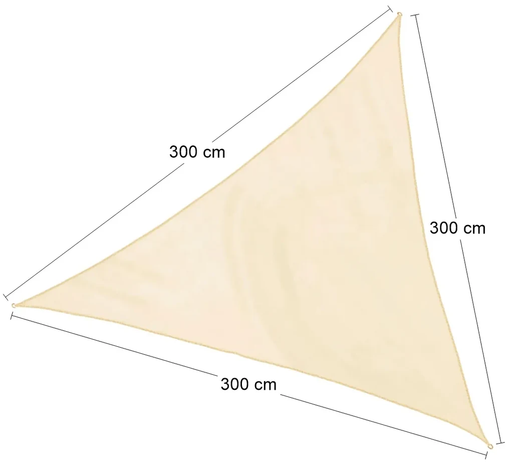 Tieniaca plachta Triangle 300x300 cm - béžová