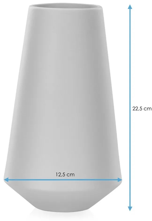AmeliaHome Keramická váza Burmilla čierna, velikost 12,5x12,5x22,5