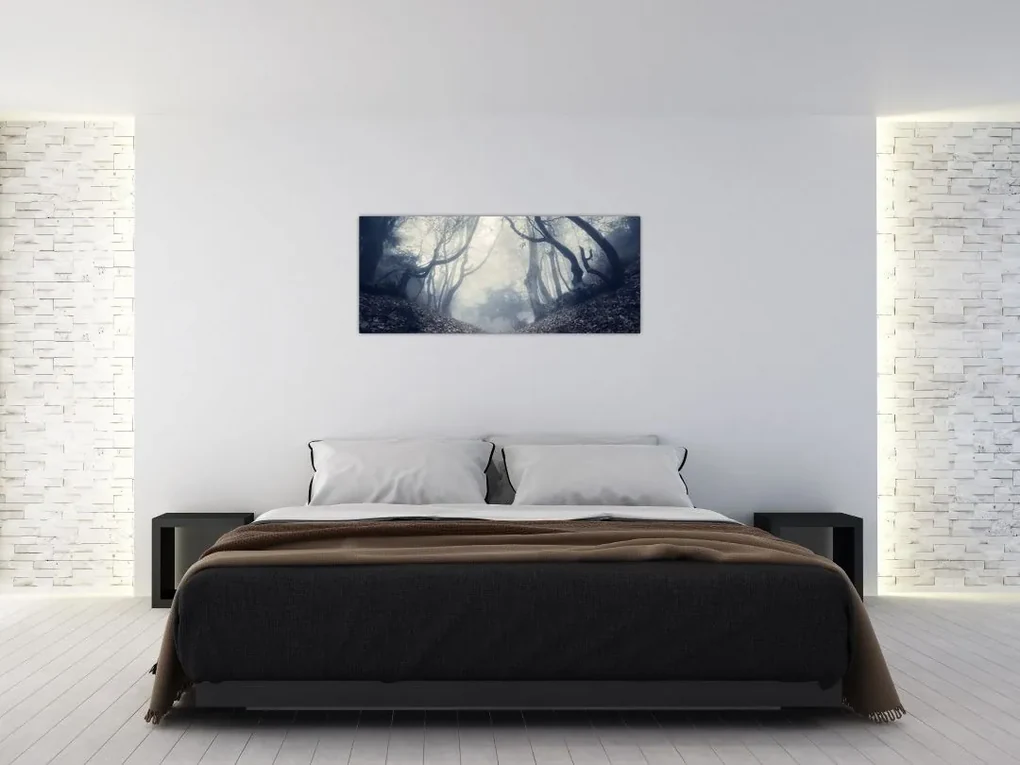 Obraz - Les v hmle (120x50 cm)