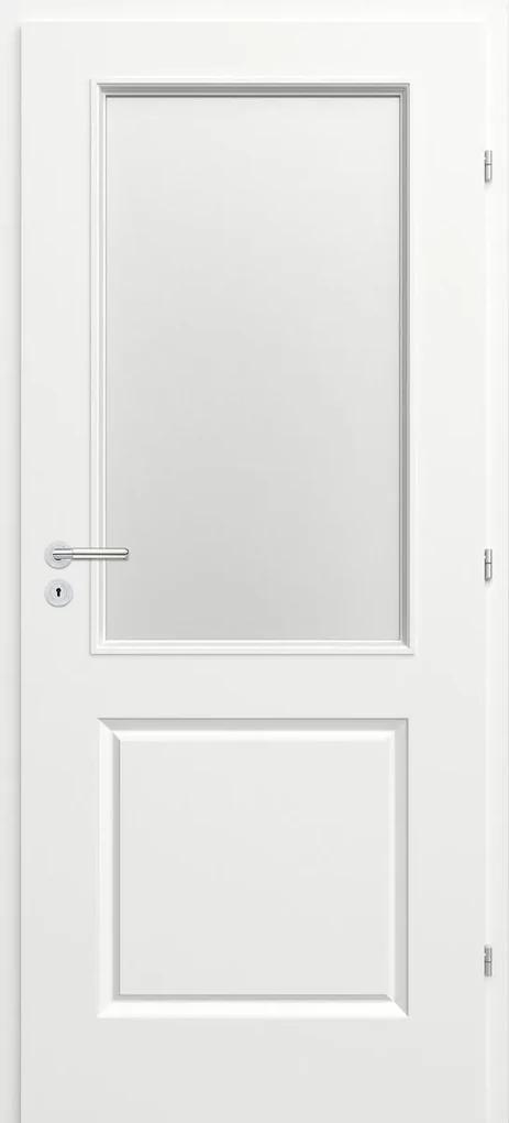 Classen Morano Interiérové dvere 2/3 sklo 70 P, 746 × 1985 mm, lakované, pravé, biele, presklené