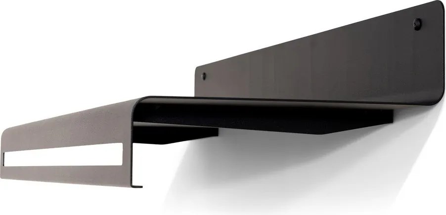 Čierny kovový nástenný vešiak s poličkou 60 cm Sway – Spinder Design