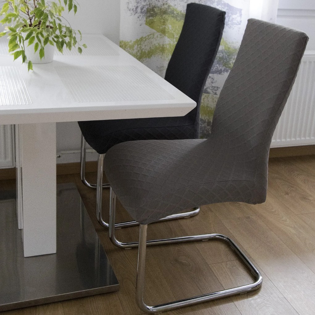 Home Elements Poťah na stoličku, tmavo sivý Množstvo: 6 ks
