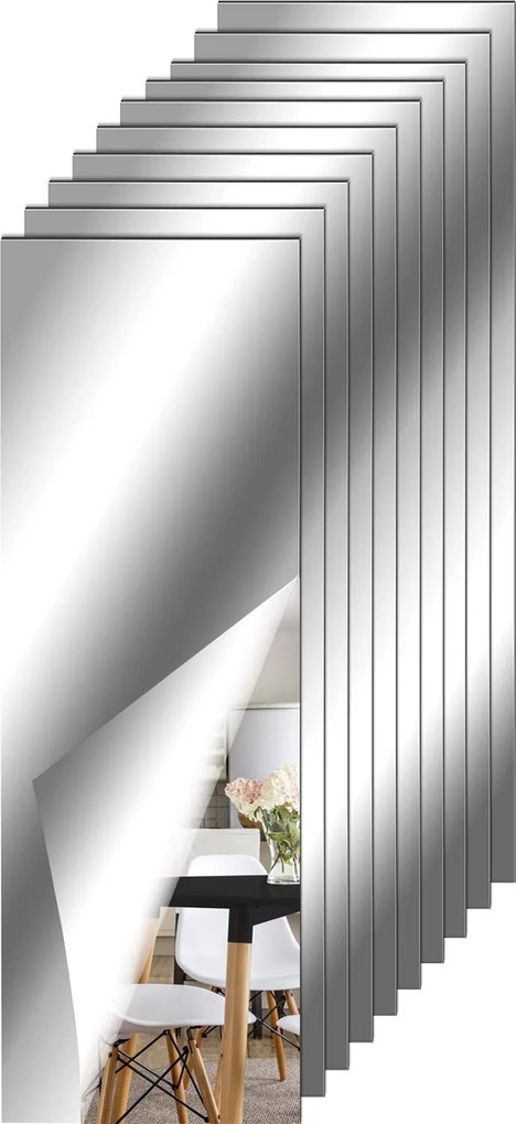 Dekoratívne akrylové zrkadlo OBLONG 20 cm - sada 10 ks