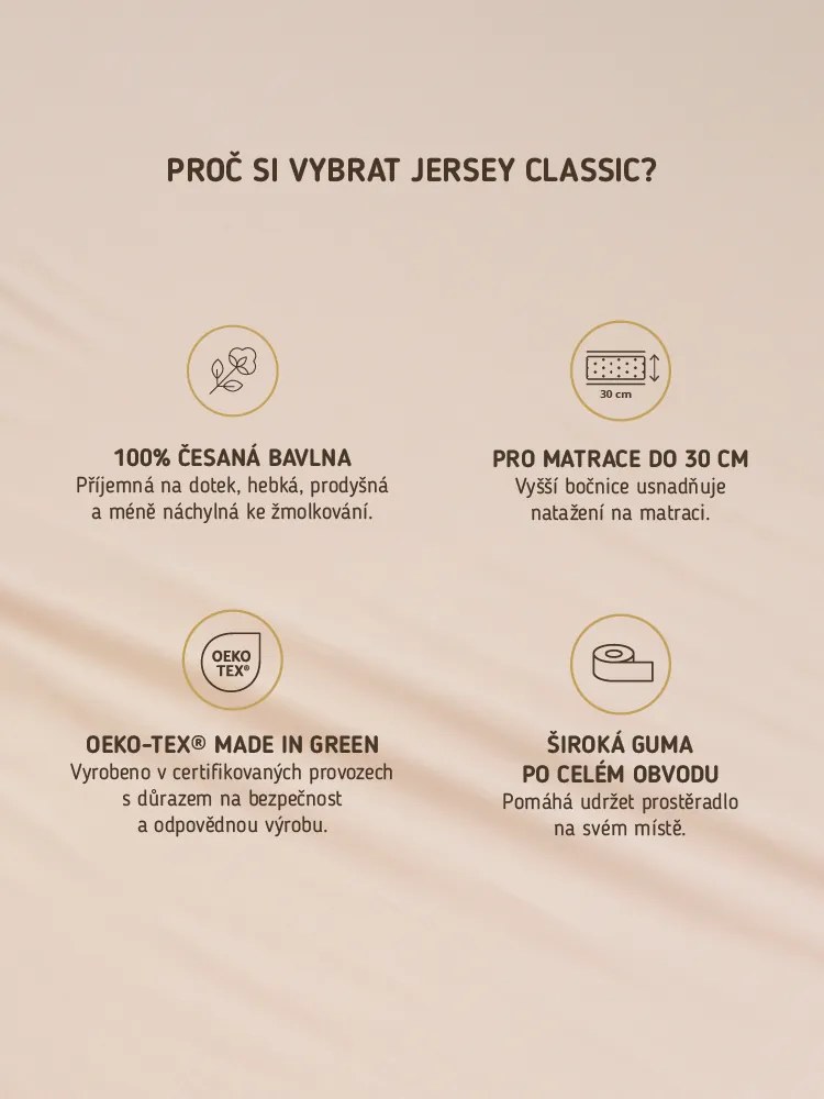 Jersey plachta Classic 90 × 200 cm - sivohnedá