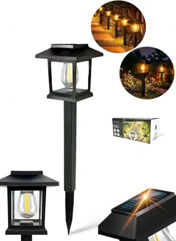 Solárna LED stĺpiková lampa - Sunlight A6109 - 38 cm - sada 2 ks