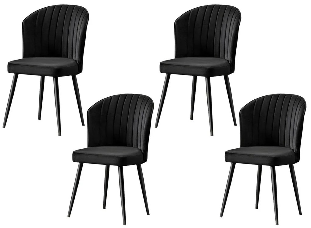 Sada jedálenských stoličiek Rubi Black, 4 ks, 4 ks