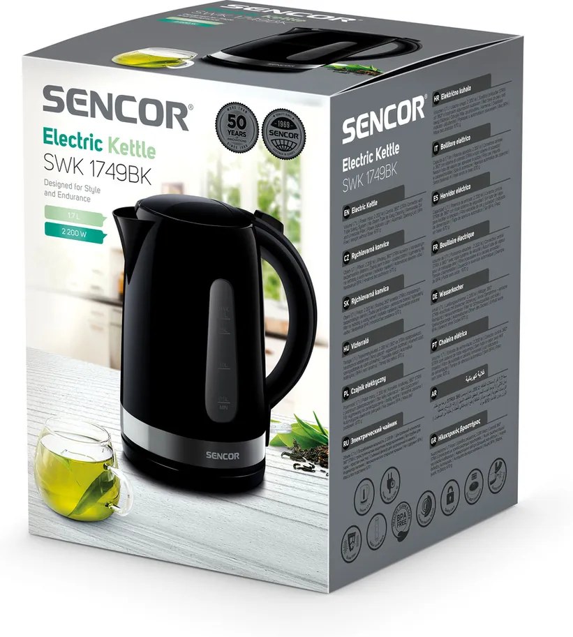Rýchlovarná kanvica Sencor SWK 1749BK čierna