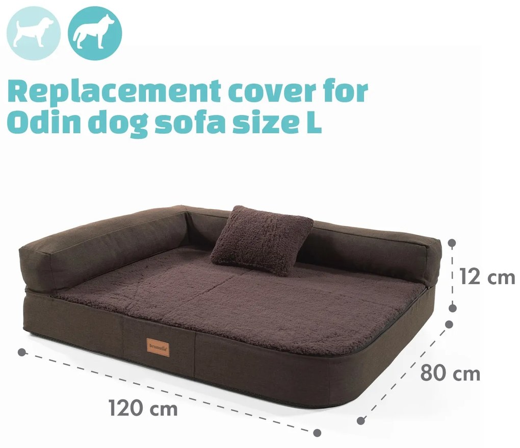 Odin, pelech pre psa, náhradný poťah, možnosť prania, protišmykový, priedušný, veľkosť L (120 × 12 × 80 cm)
