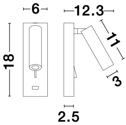 Moderné nástenné svietidlo Fuse 6 biele