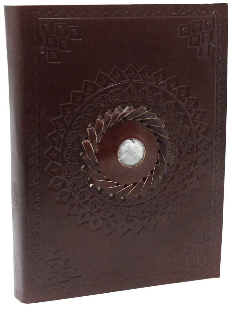 Kožený zápisník - Mesačný kameň (linajkovaný)