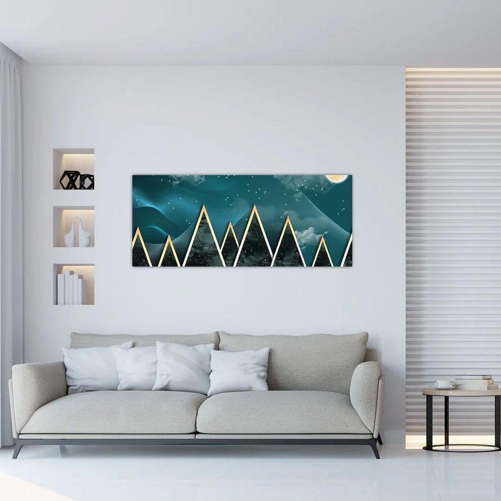 Obraz - Spln nad zlatými horami (120x50 cm)