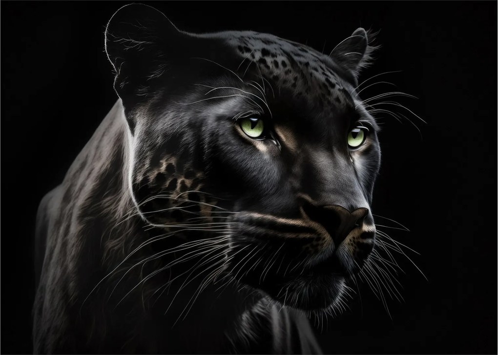 Sklenený obraz - Čierny panter (70x50 cm)