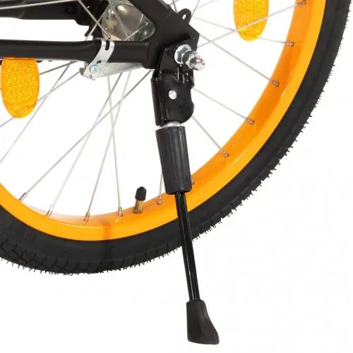 vidaXL Detský bicykel s predným nosičom 18 palcový čierny a oranžový-