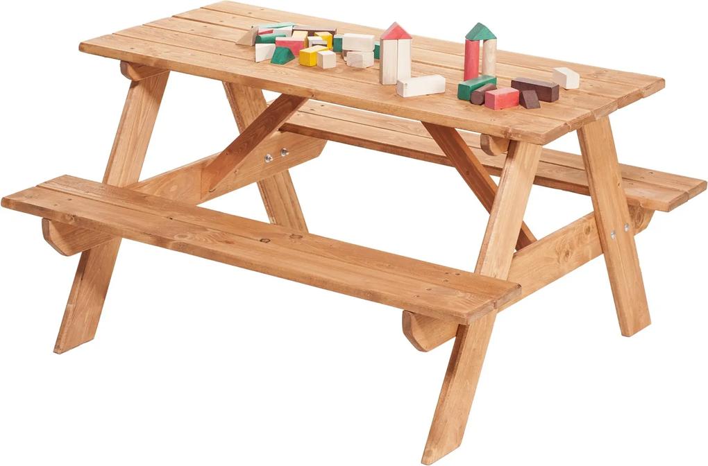 Drevobox Drevená detská lavica so stolom