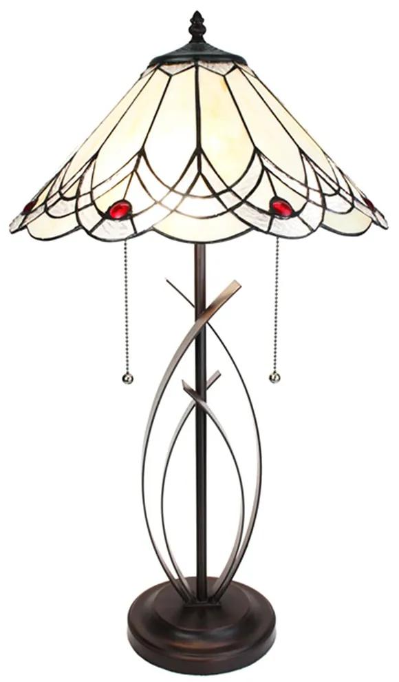 Stolná lampa Tiffany Red Dot - 39x69 cm E27/max 2x60W