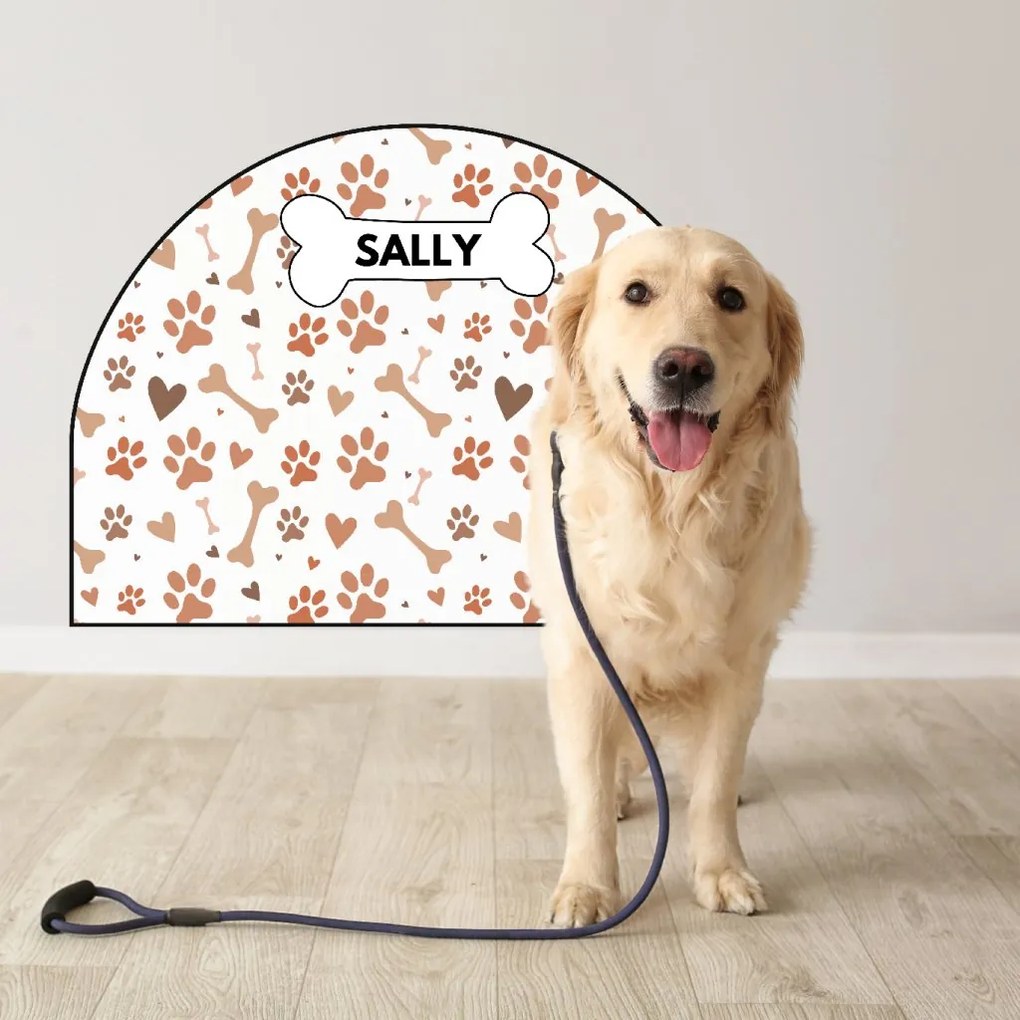 PIPPER. Ochranná textilná nálepka na stenu - Oblúk - Labky Veľkosť: 83x60cm, Motív: s menom