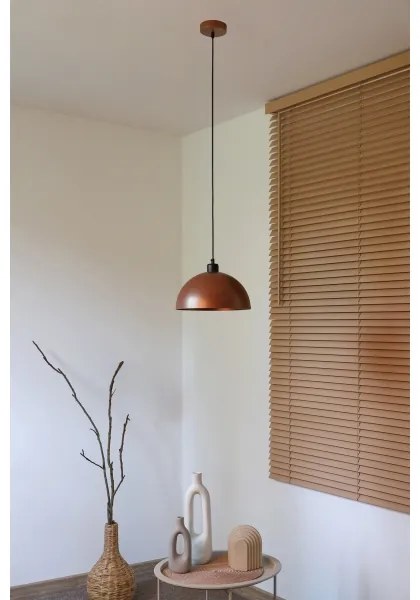 Duolla - Závesné svietidlo na lanku IRONLINE 1xE27/15W/230V pr. 27 cm medená/čierna