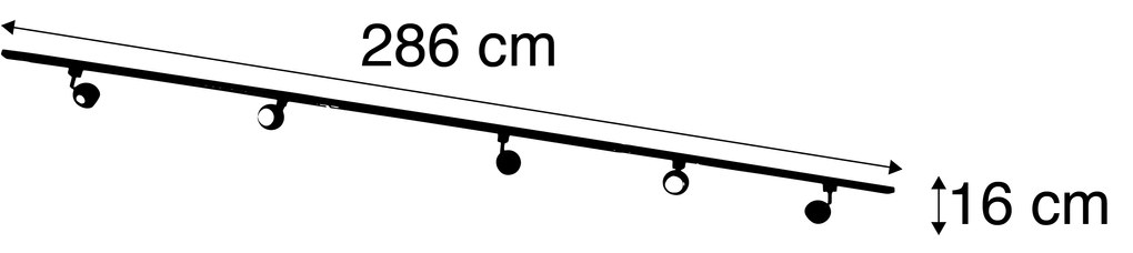 Moderný 1-fázový koľajnicový systém s 5 reflektormi biely - Gissi