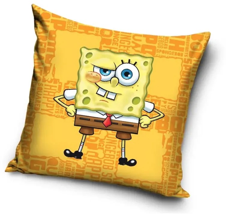 Detská velúrová obliečka na vankúš SpongeBob Šírka: 40 cm | Dĺžka: 40 cm