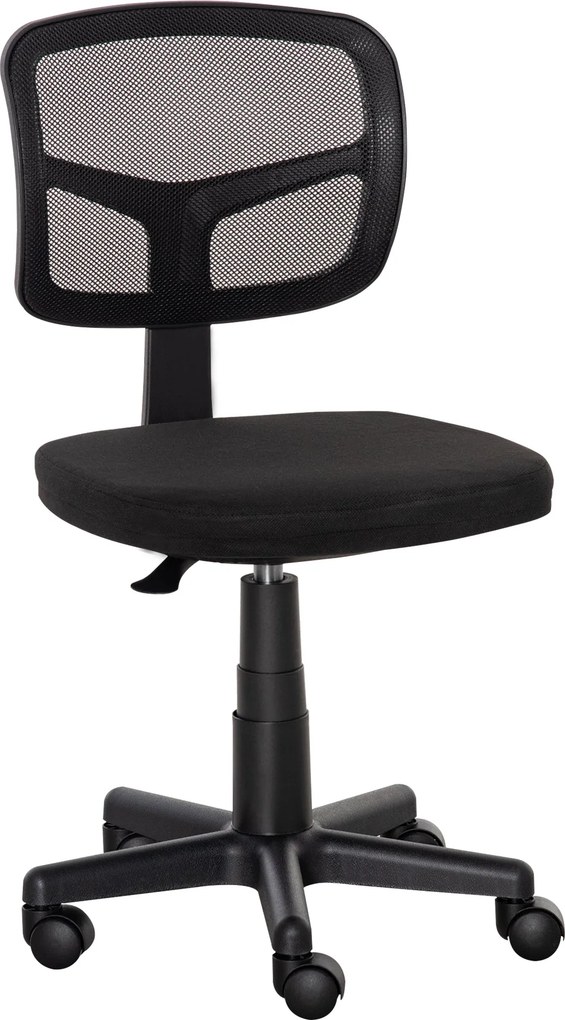 Ergonomická kancelárska stolička Vinsetto s mrežou, 360° otáčací stôl s nastaviteľnou výškou, priedušná podpora bedier a bezrámové kolieska 43x48x77,5