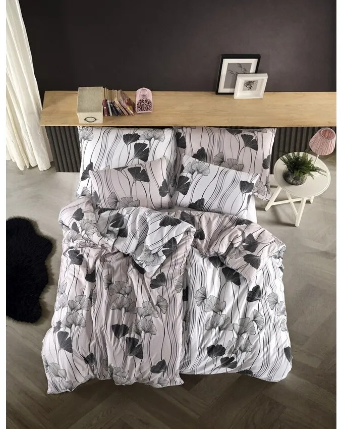 BedTex Bavlnené obliečky Ginko biela, 140 x 200 cm, 70 x 90 cm