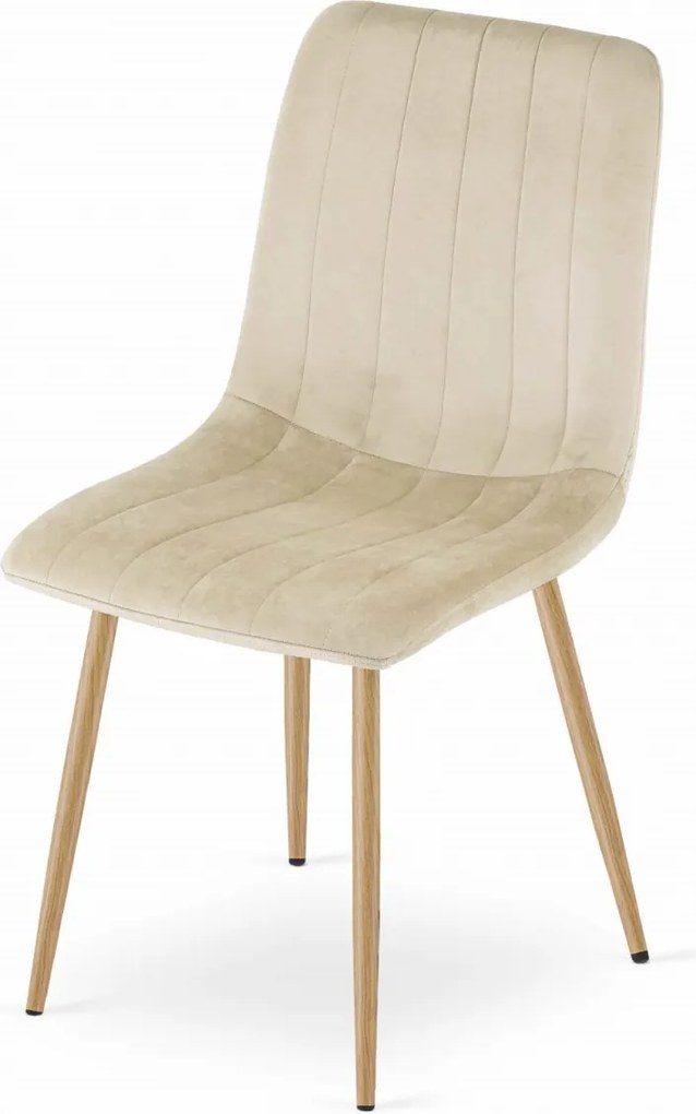 AKCIA Krémová zamatová stolička LAVA II. akosť