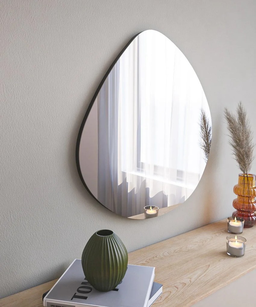 Dekoratívne nástenné zrkadlo Besso 60 cm čierne