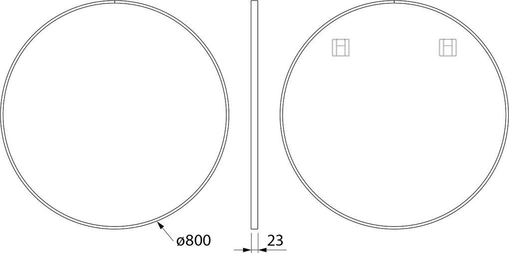 Sapho Sapho, NOTION SLIM guľaté zrkadlo v ráme, priemer 80cm, biela matná, NT800W