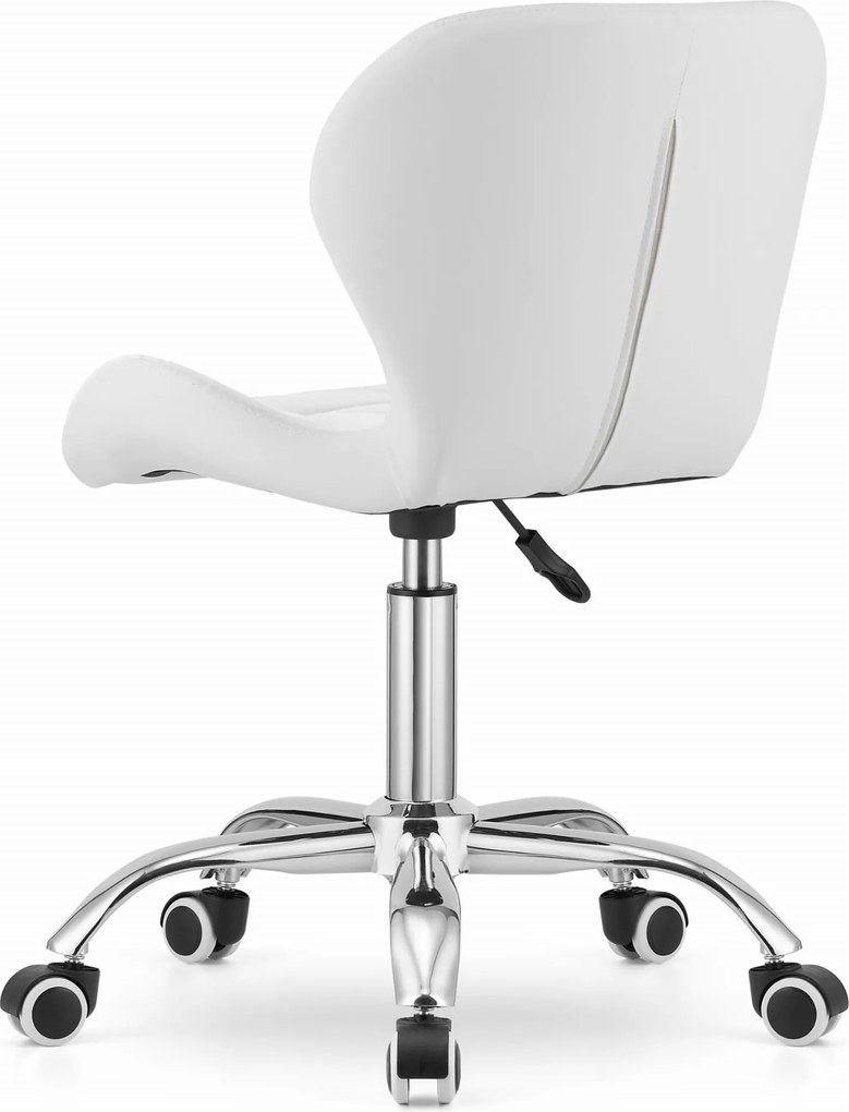 AKCE Biely kancelársky stôl AVOLA z eko kože II. trieda